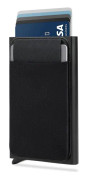 Kreditkortshållare plånbok, enkel ultratunn aluminium metall pop-up plånbok tunn väska mini smart RFID-blockerande skydd med extra pengar visitkort