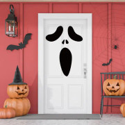 Svart spökdörr fönster tapeter klistermärke för Halloween dekoration, inomhus utomhus fest spökhus leveranser