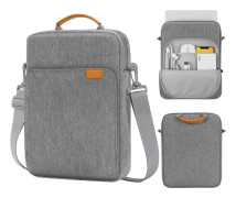 Vertical Laptop Bag Handheld Shoulder Crossbody Bag, Size: 13.3 Inch(Light Gray)