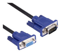 1.5m Good Quality VGA 15 Pin Male to VGA 15 Pin Female Cable for LCD Monitor, Projector, etc