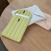 9.7-11 inch Flat Cotton Embroidery Inner Bag Lightweight Space Cotton Protective Case(Orange Pink)