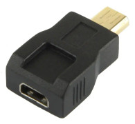 Gold Plated Micro HDMI Male to Micro HDMI Female Adapter(Black)