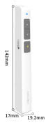 Deli 2.4GHz Laser Page Turning Pen Rechargeable Speech Projector Pen, Model: 2802L (White)