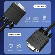 20m Good Quality VGA 15 Pin Male to VGA 15Pin Male Cable for LCD Monitor , Projector(Black)