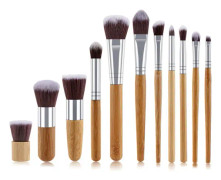 Sminkborstar 11 st/ set Professionella sminkborstar i bambu