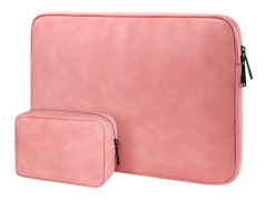 ND12 Lambskin Laptop Lightweight Waterproof Sleeve Bag, Size: 14.1-15.4 inches(Pink with Bag)