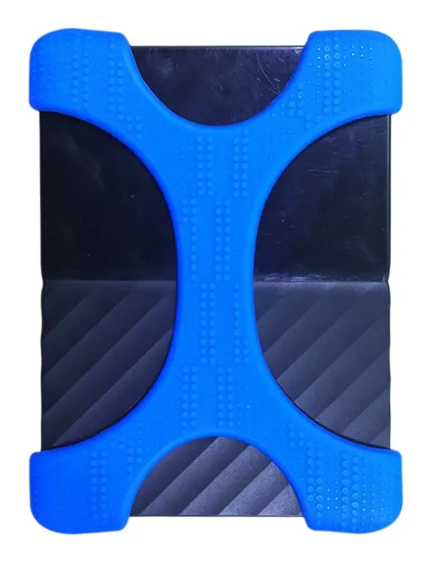 X Type 2.5 inch Portable Hard Drive Silicone Case for 2TB-4TB WD & SEAGATE & Toshiba Portable Hard Drive, without Hole (Blue)
