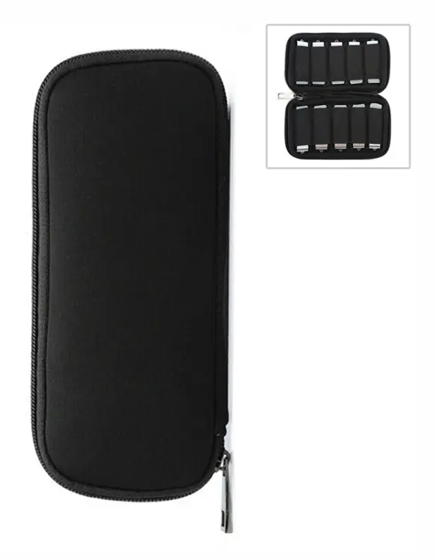 Neoprene U Disk Storage Bag Cover, Bag Size: 20x9cm(Black)