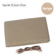 (Storlek M Beige) 1 st DIY Bilratt Skydd Med Nålar och Tråd Konstläder Grå/Svart #HA10328 Size M Beige