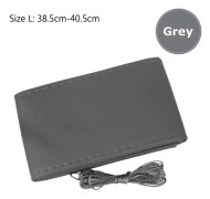(Storlek L Grå) 1 st DIY Bilratt Skydd Med Nålar och Tråd Konstläder Grå/Svart #HA10328 Size L Gray
