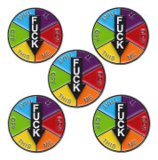 5 st Lucky Wheel Emaljstift, Rolig Roterande Emaljmärke, Lucky Roulette Snurrande Emaljstift, Regnbågsbroscher Pinmärken för Kvinnor Män
