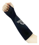 1pair Volleyball Arm Sleeves Passing Forearm Guard with Protection Pad and Thumbhole, Spec: Youth Style Black