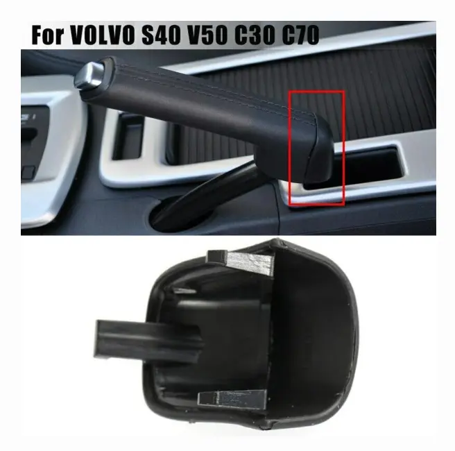Svart Bil Handbromshandtag Spakskydd Passar VOLVO C30 C70 2006-2013 Direkt Ersättningshandtag Spakskydd-