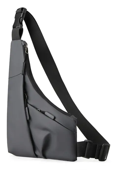 Anti-theft Fit Triangle Bag Leisure Leather Film Crossbody Chest Bag(Grey)