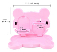 Cartoon Style Foldable Back Car Seat Drink Holder Back Seat Food Tray Storage Organizer Table(Pink)