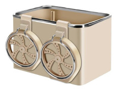 Car Paper Box Hanging Armrest Box Storage Box Cup Holder(Beige Double Cup)
