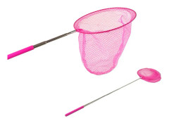 Fjärilsinsektsnät, hopfällbart, teleskopiskt, 85 cm, rosa