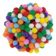 I-mondi - 115-20-001 - (R) Parti med 200 pompoms för pyssel och dekoration Diverse färger Storlek 10 mm