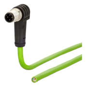 Metz Connect 142M1D90100 M12 Nätverkskabel, patchkabel CAT 5e SF/FTP 10 m Grön PUR-jacka, Syrabeständig, Ozonbeständig, UV-beständig, Lämplig för d...