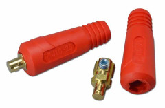 Riverweld TIG-svetskabel Panelkontaktuttagssats Snabbkoppling Dinse Style 200Amp DKJ10-25 2pk Röd