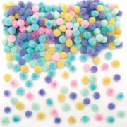 Baker Ross - FC351 - Pom Poms pastellklistermärken - paket med 250, Vårkonsttillbehör för barn ()