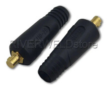 Riverweld TIG Svetskabel Panelkontakt Sockel Svart DKJ10-25 200Amp Dinse Snabbmontering 2pk