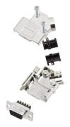 Amphenol L17D45PK-M-09+L77DE09SST D-SUB hylslist-sats, 45°, poltal: 9 skruvar, 1 st