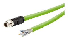 Metz Connect 142M7X10100 M12 Nätverkskabel, patchkabel CAT 6A S/FTP 10 m Grön PUR-jacka, syrabeständig, ozonbeständig, UV-beständig, lämplig för drag