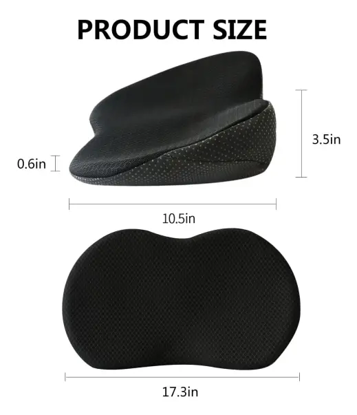 Bilstolsdyna, ergonomisk sittdyna för bil, memory foam cover, ortopedisk sittdyna för bilbarnstol, roadtrip väsentligheter (svart)