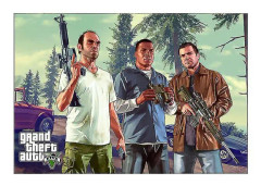 Ingen ram Grand Theft Auto 5 Game Poster Canvas Väggkonsttryck Målning Heminredning