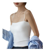 Linne för kvinnor Slim Fit Vadderat Spaghetti Strap Camisole Ärmlöst Charmigt Linne Vit Fri storlek (88.2?132.3lb)
