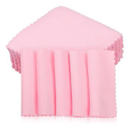 100-pack smyckespoleringstrasa i mikrofiber för rengöring av glasögon, smycken, klockor och mynt (rosa)