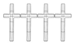 4-pack DIY korsformad metallkransram trädgårdskors metalltråd kransform (40,00X18,00X1,00CM, svart)