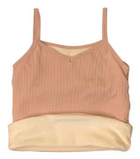 Thermal linne dam Kylskydd Förtjockad fleecefodrad spaghettirem linne för vinter kall höst rosa gratis Storlek 37,5?62,5kg / 82,7?137,8lb
