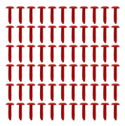 200 st Mini Bradis Handgjorda Metall Bradis Solid Färg Bradis Lämplig för Scrapbooking DIY Hantverk (1,5X0,8 cm, Röd)