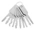 10 st nyckelverktyg nyckelämne professionell nyckelämne rostfritt stål struktur nyckel (7,4X1,8 cm, silver)