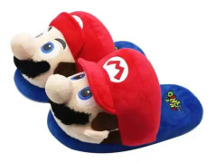 Super Mario Bros Tecknad Tofflor Vinter Kvinnor Män Rolig Söt Hem Plysch Sko Barn Inomhus Tofflor Tecknad Plysch Par Tofflor