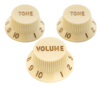 Ultra Universal Passande Storlek Strat-Knappar 2-Tonade 1 Volym Set för Fender Stratocaster ST-Stil Elgitarr, Pärlemor