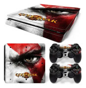 God of War PS4 Slim Cool Body Stickers Färgfilmdekal Vinyl Playstation-konsol och kontroller PS4 Slim Skin Protective Cover
