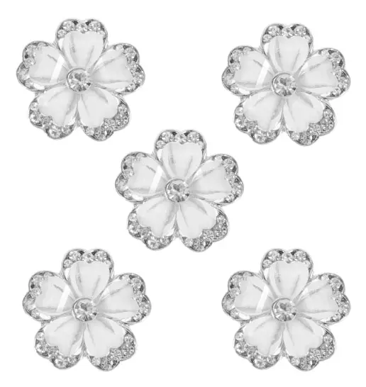5-pack dekorativa stickade knappar multifunktionella syknappar praktiska klädknappar (1X2.5X2.5CM, som visas på bilden)