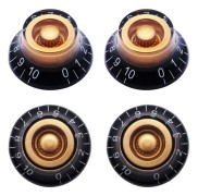 4 st Amber Top Hat Style 6mm gitarrkontrollknoppar för elektrisk gitarrbas volymkontrollknopp, radiodelar ersättning