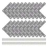 80 x 80 mm 20 st raka platta konsoler L-formade metallkonsoler konsoler med skruvar för träfurni