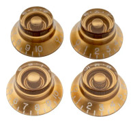 Pro Imperial Inch Size Bell Top Hat Knobs Kompatibla med USA Made Les Paul Style Elektrisk Gitarr, Guld (Set om 4)