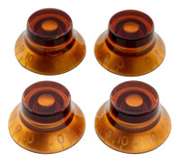 Pro Imperial Inch Size Bell Top Hat Knobs Kompatibel med USA Made Les Paul Style Elektrisk Gitarr, Bärnsten (Set om 4)