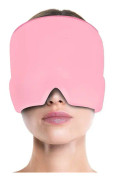 Is-påse kompressionshuvudbonad keps 3färg stretchbar ögonbindel ögonmask bekväm gelmigränlindringshatt(rosa)