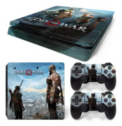 God of War PS4 Slim Cool Body Stickers Färgfilmdekal Vinyl Playstation-konsol och kontroller PS4 Slim Skin Protective Cover