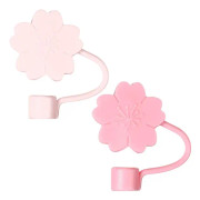 2 st sugrörspluggar, silikon sugrörsspetsöverdrag, dammsäkra sugrörsöverdrag (rosa och ljusrosa) (2,80X2,80X1,10CM, rosa)