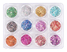 12 ST Hexagonala nagelpaljettkonstklistermärken Gör-det-själv- nail art Vackra nail art Nail art (9,1X12,3cm, färg)