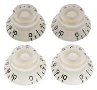 Pro Imperial Inch Size Bell Top Hat Knobs Kompatibla med USA Made Les Paul Style Elektrisk Gitarr, Vit (Set om 4)