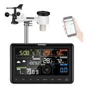 Sainlogic Professional trådlös väderstation med solenergidriven utomhussensor, regnmätare,